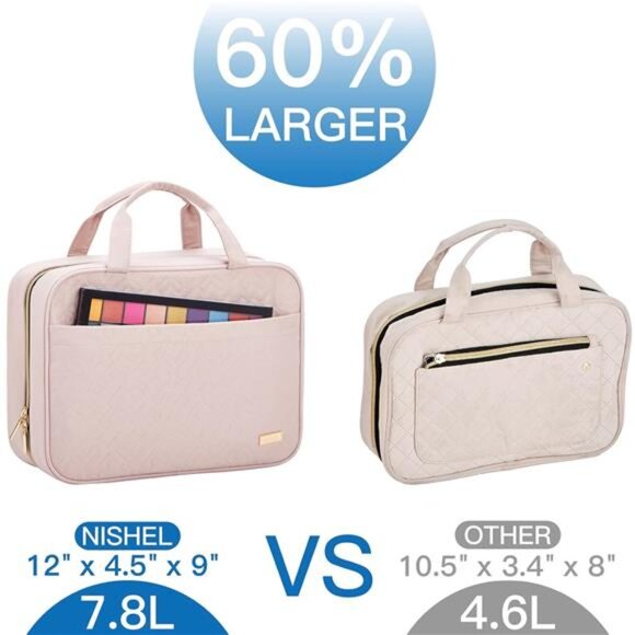 Travel Toiletry Bag for women, Portable Hanging Organizer - Picture 2 of 7